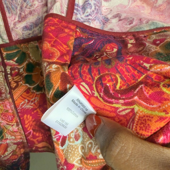 VTG‎ 90s Women Whimsical Jacket XL Pink Floral Multicolor Full Zip Boho Artsy - Picture 8 of 9